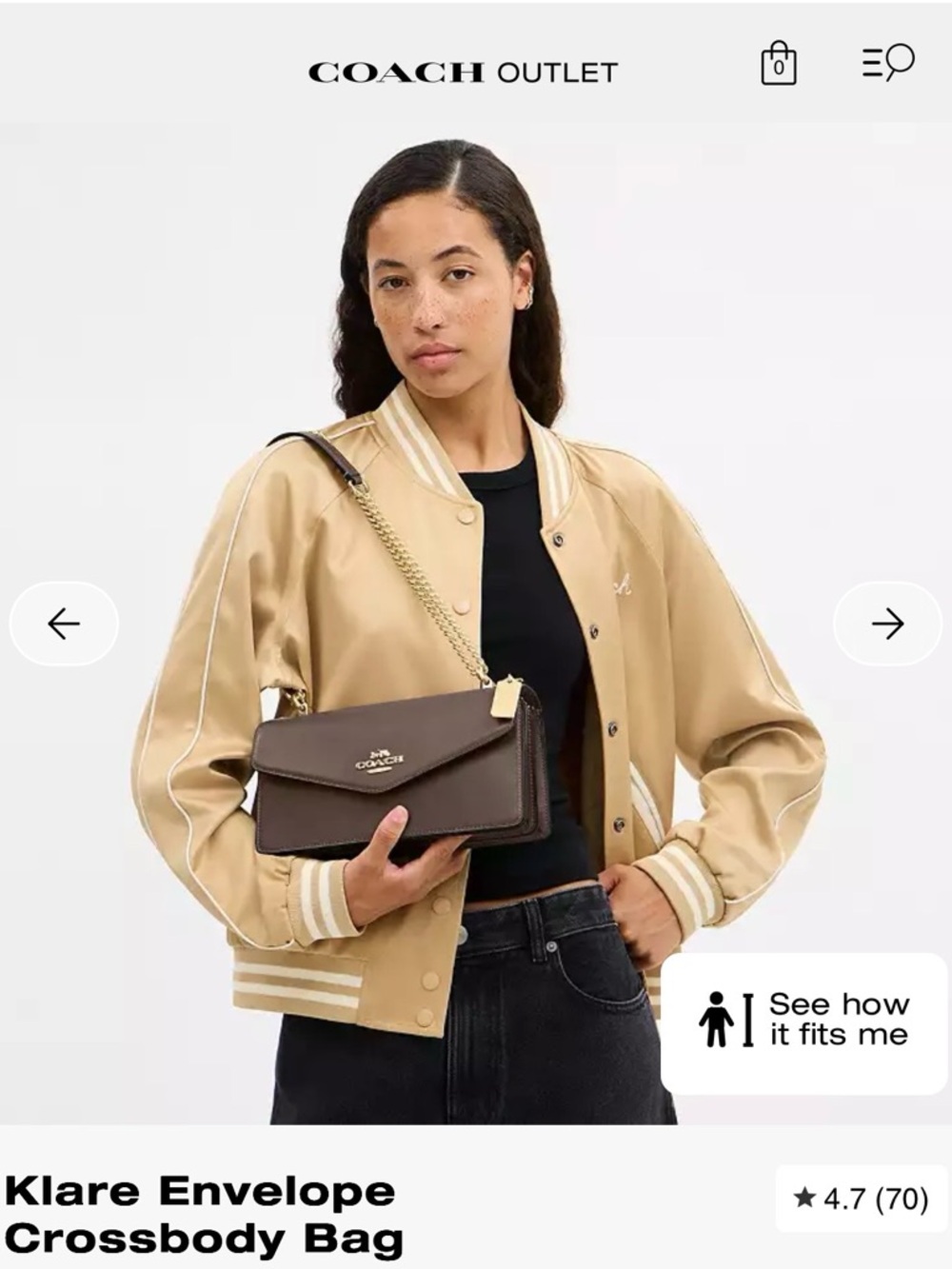 Coach Klare Envelope Crossbody- Black with Gold Hardware - Picture 3 of 15